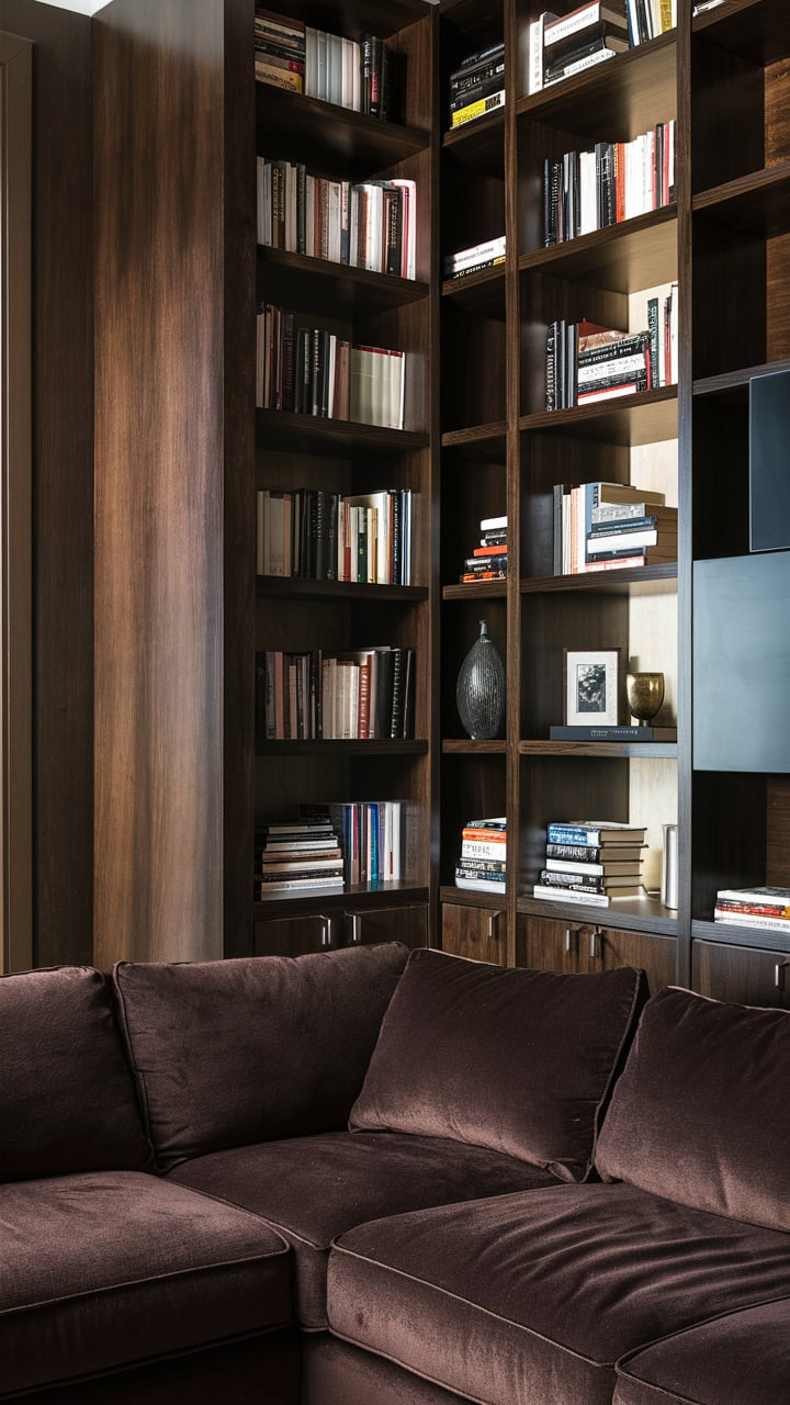 Dark Wood Bookshelves