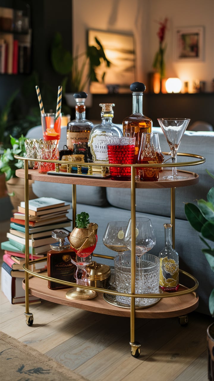 Corner Bar Cart