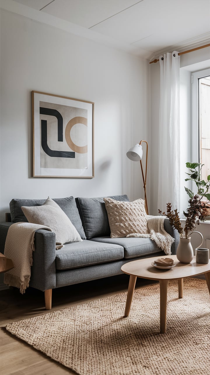 Scandinavian Grey Loveseat