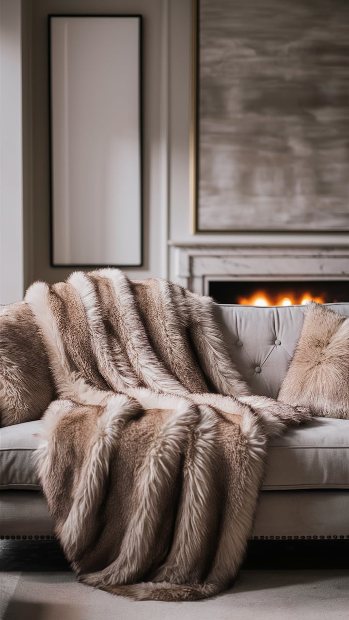 Faux Fur Throws for living room apartment