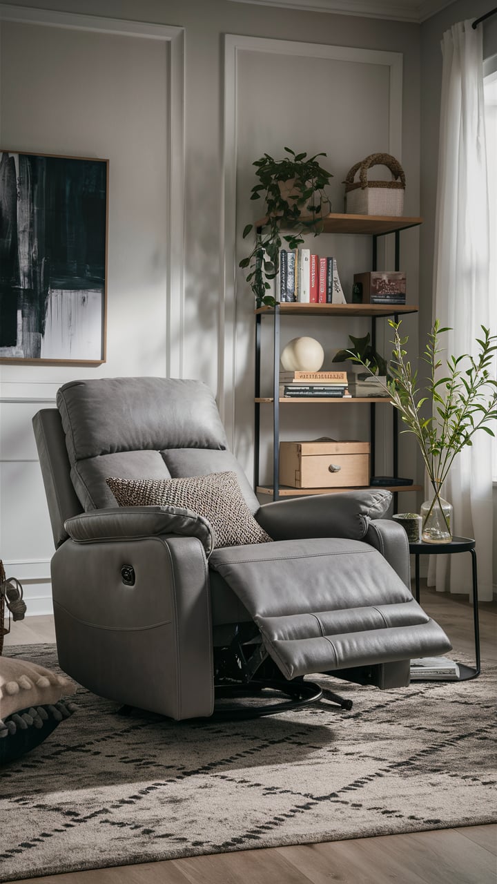 grey recliner sofa