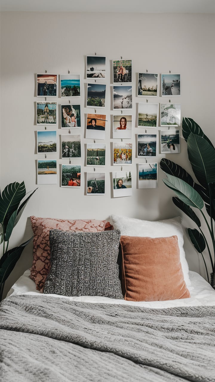 Polaroid Photo Collages for a boho bedroom