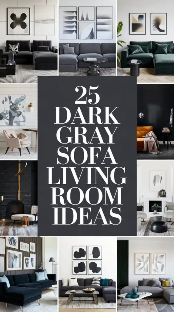 25 Dark Gray Sofa Living Room Ideas