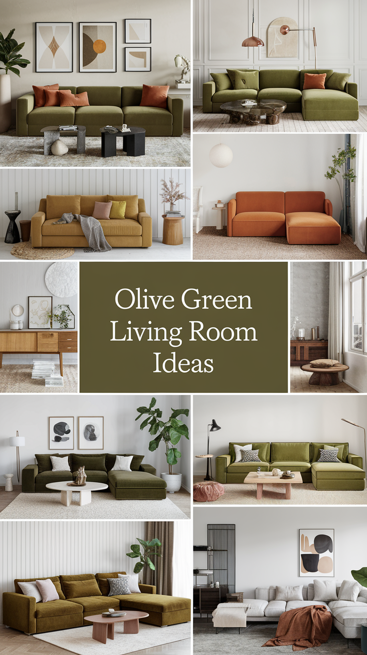 15 Olive Green Sofa Living Room Ideas That’ll Make Your Space Insanely Cozy