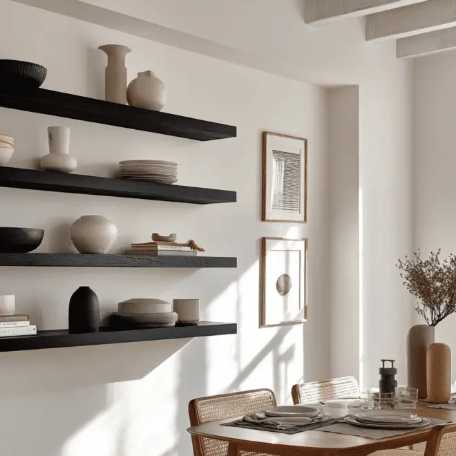 21 Clever Floating Shelves in Dining Room Ideas