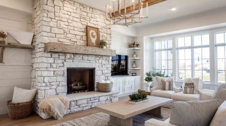 16 Jaw-Dropping Faux Stone Fireplace Ideas That Look Expensive