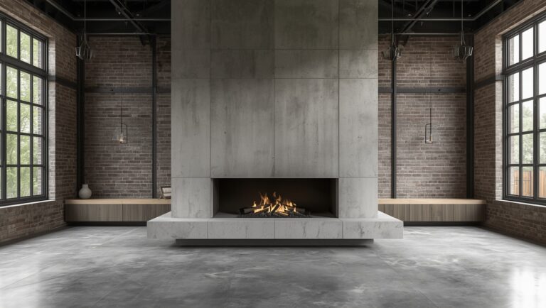 10 Concrete Fireplace Ideas for Industrial Homes That Impress