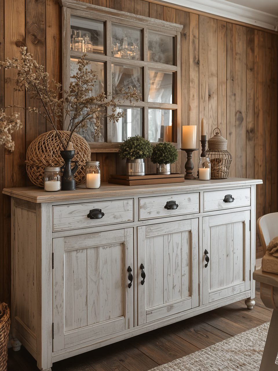 3. Rustic Farmhouse Charm - 11 Dining Room Sideboard Ideas To Elevate Your Space