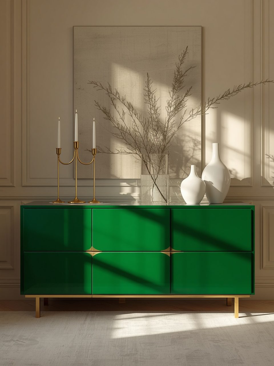 4. Bold Color Pop - 11 Dining Room Sideboard Ideas To Elevate Your Space
