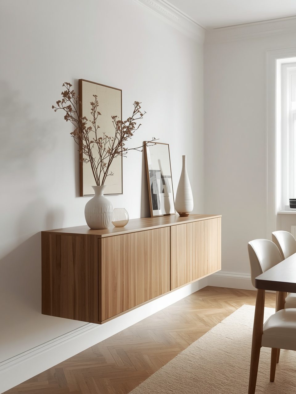 6. Floating Wall Mount - 11 Dining Room Sideboard Ideas To Elevate Your Space