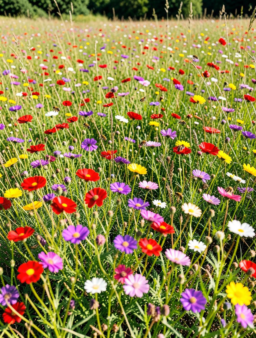 6. Plant a Wildflower Meadow - 12 Bee-Friendly Garden Ideas for Eco-Conscious Gardeners To Boost Buzzing Life