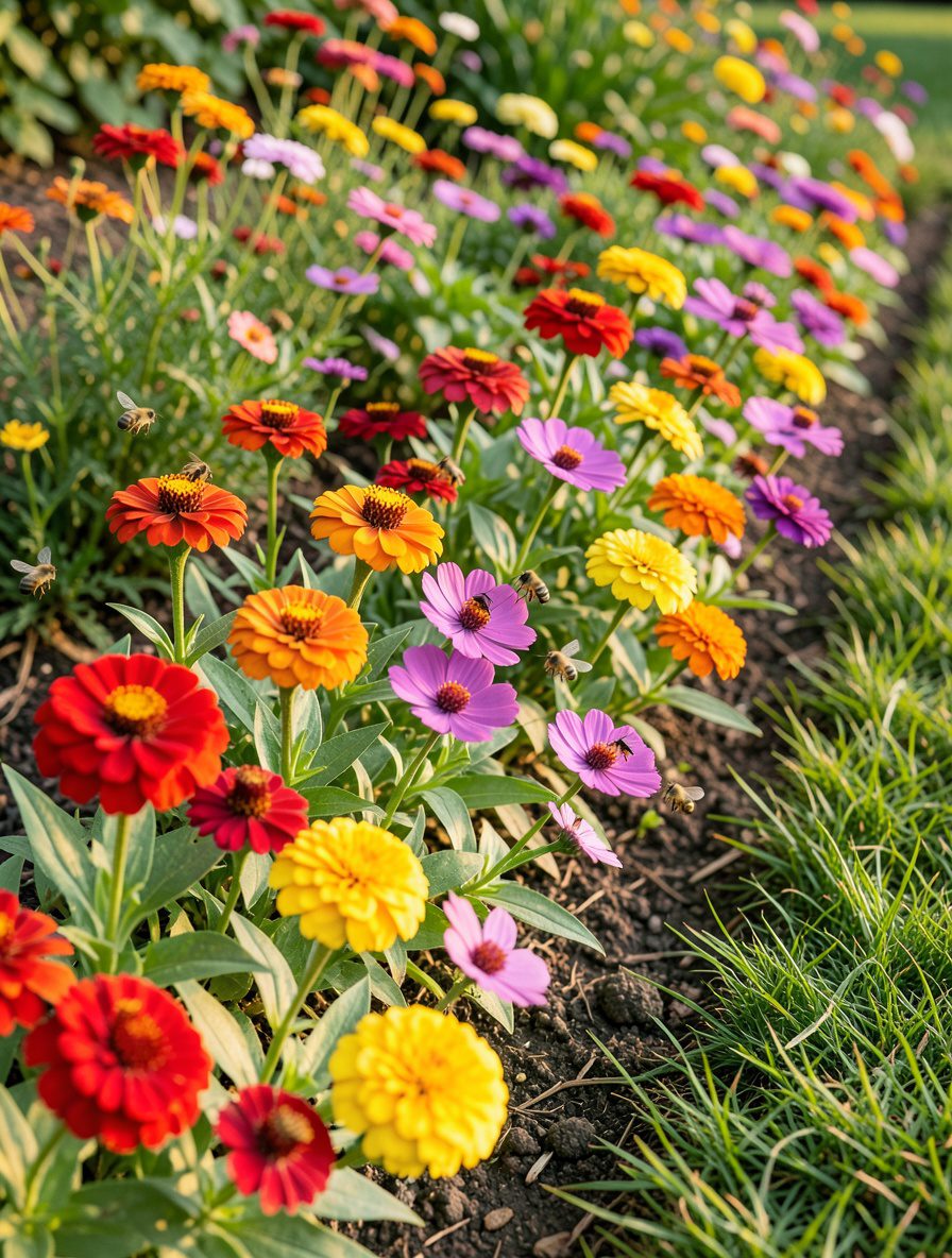 9. Create Colorful Flower Borders - 12 Bee-Friendly Garden Ideas for Eco-Conscious Gardeners To Boost Buzzing Life