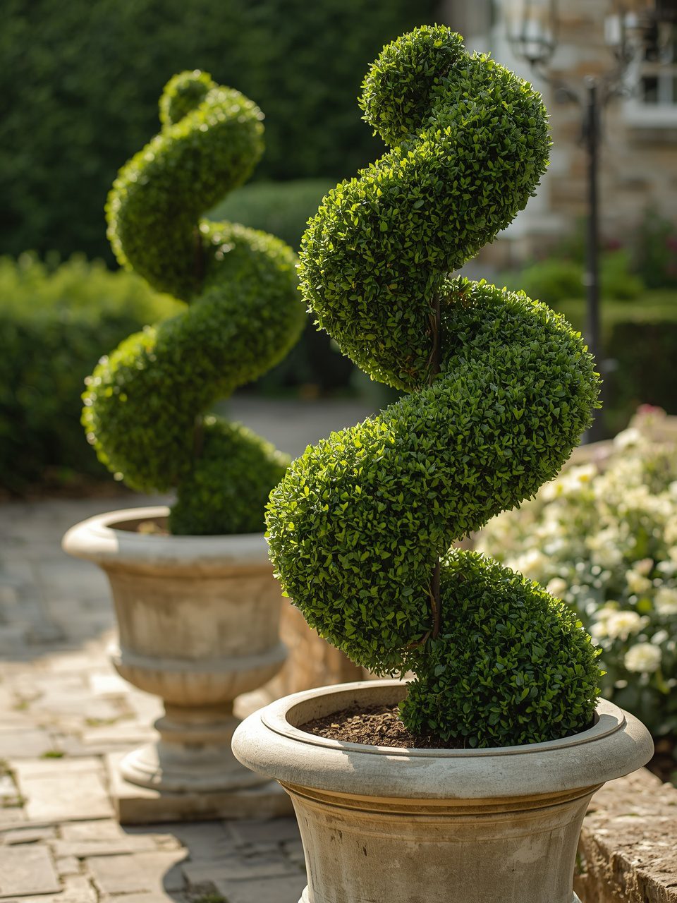 1. Classic Spiral Shapes - 12 Elegant Topiary Garden Ideas To Elevate Your Outdoor Space