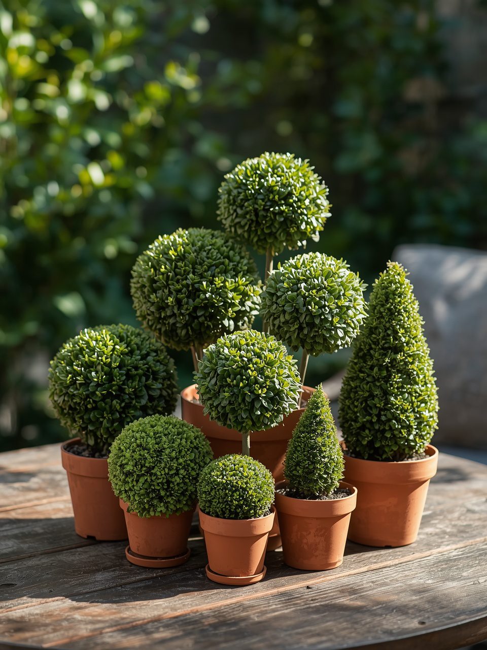 10. Miniature Topiary Collections - 12 Elegant Topiary Garden Ideas To Elevate Your Outdoor Space