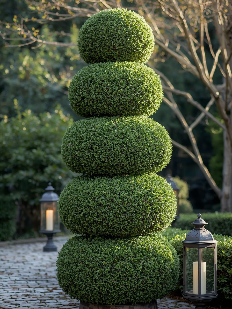 5. Multi-Tiered Topiary Trees - 12 Elegant Topiary Garden Ideas To Elevate Your Outdoor Space
