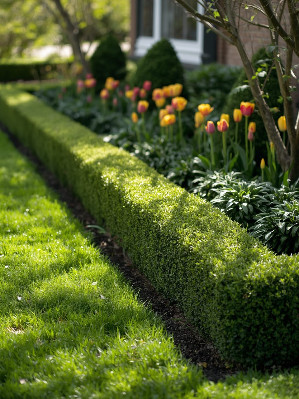 8. Topiary Hedge Borders - 12 Elegant Topiary Garden Ideas To Elevate Your Outdoor Space