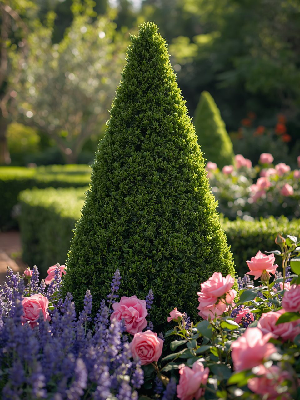 9. Floral-Combined Topiaries - 12 Elegant Topiary Garden Ideas To Elevate Your Outdoor Space