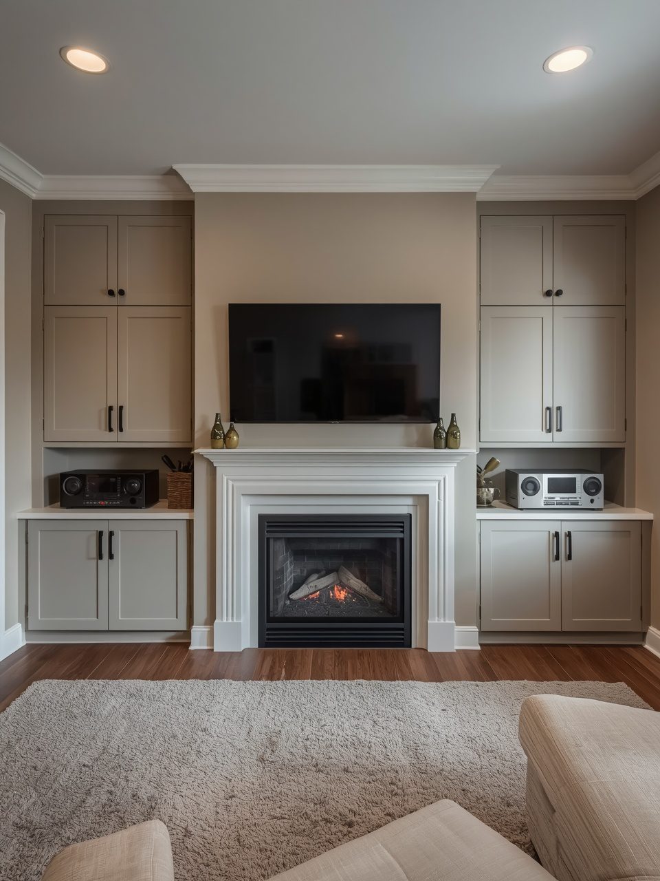 4. Built-In Media Center Combo - 12 Fireplace Built-In Cabinet Ideas To Transform Your Living Space