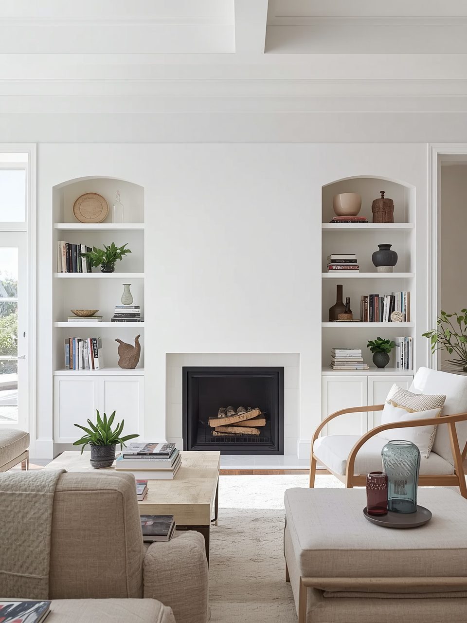 7. Minimalist Open Shelving - 12 Fireplace Built-In Cabinet Ideas To Transform Your Living Space