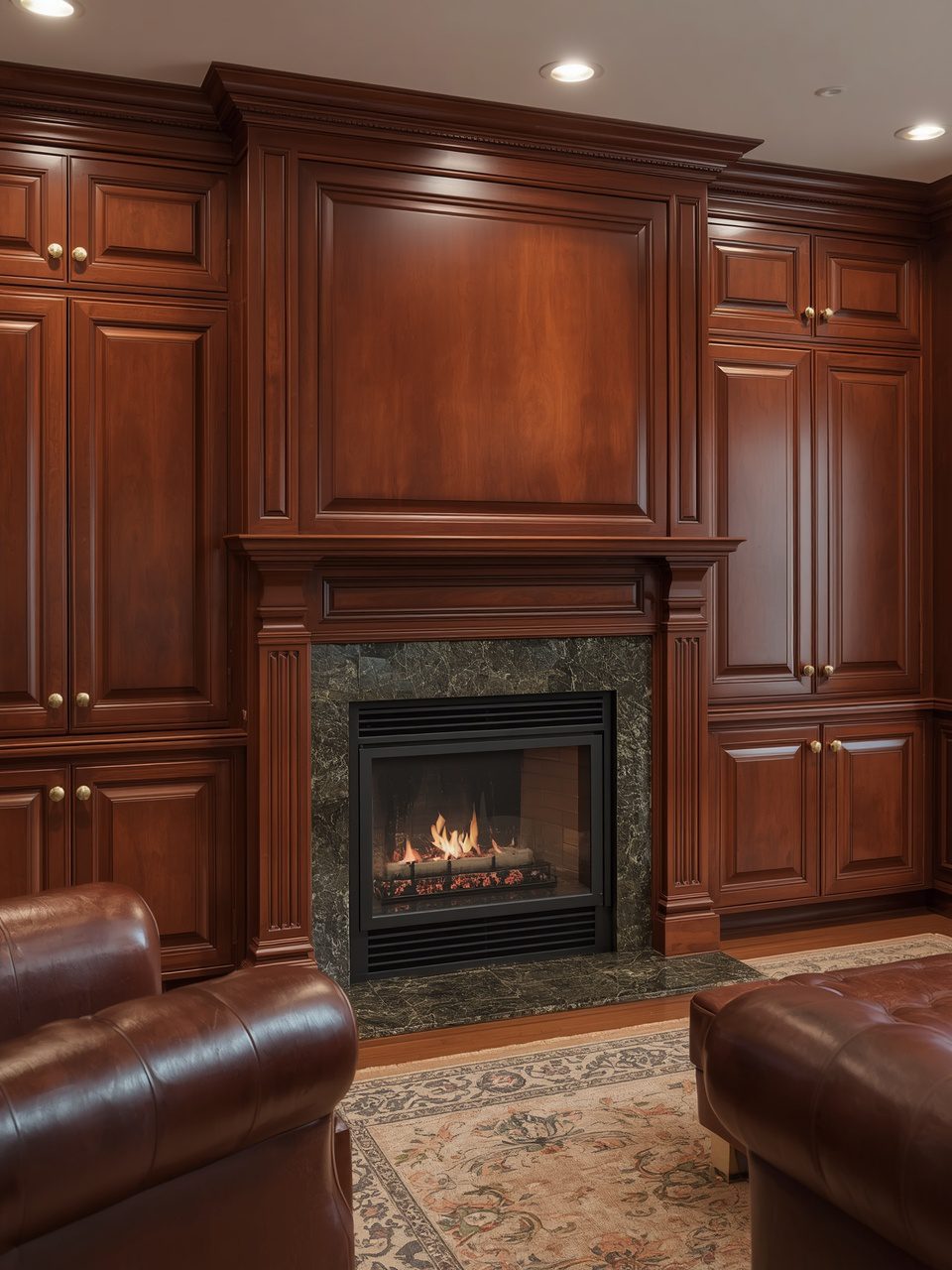 8. Traditional Paneled Wood Cabinets - 12 Fireplace Built-In Cabinet Ideas To Transform Your Living Space