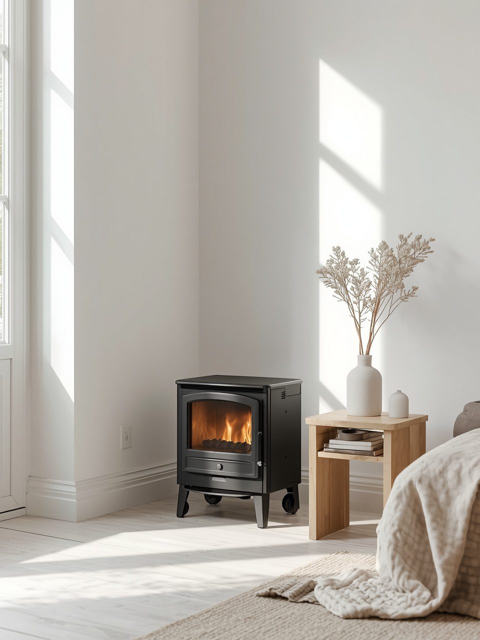 10. Portable Scandinavian Fireplaces - 12 Scandinavian Fireplace Ideas for Small Homes That Maximize Style and Space