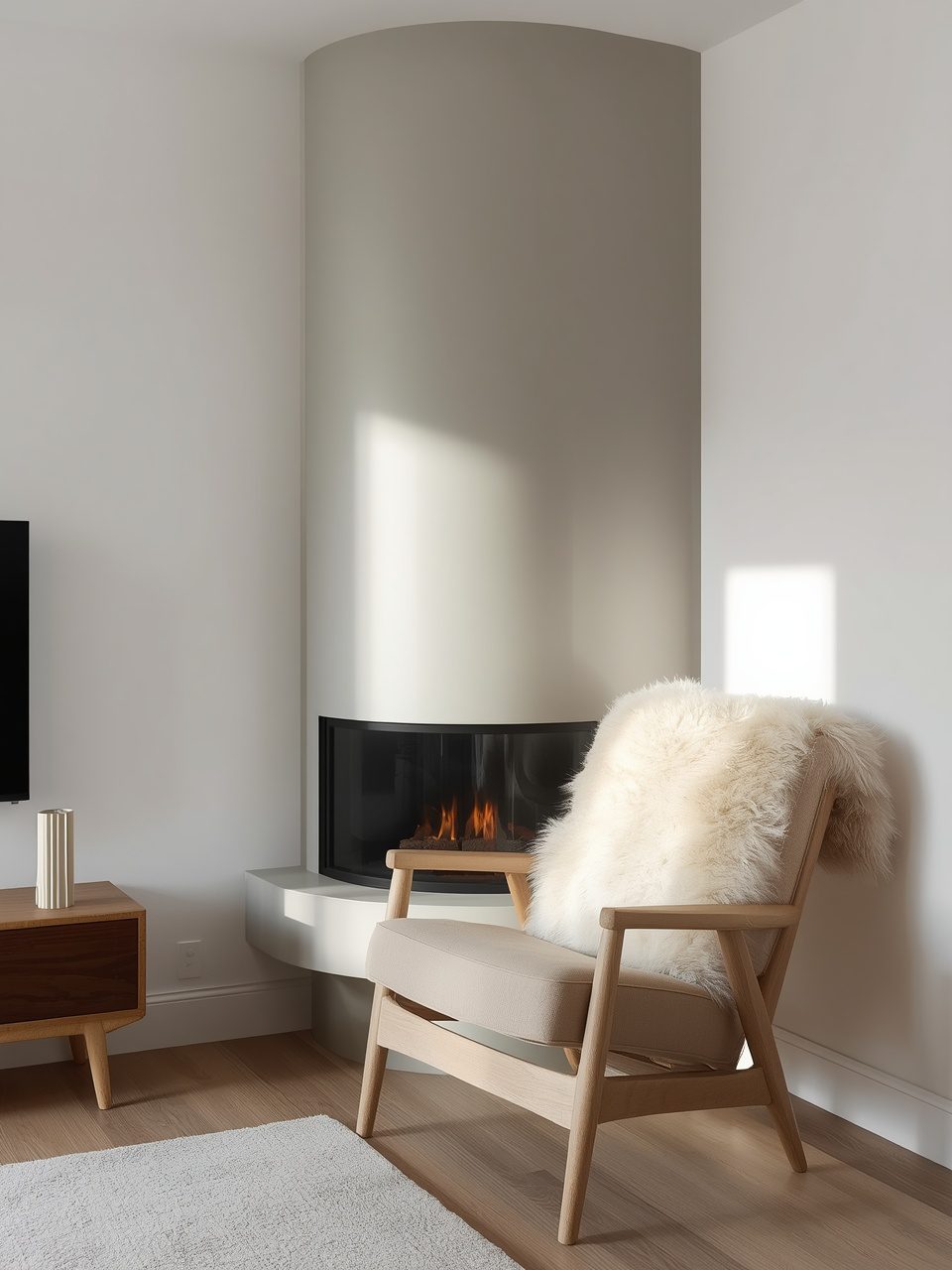 2. Corner Fireplaces for Cozy Nooks - 12 Scandinavian Fireplace Ideas for Small Homes That Maximize Style and Space