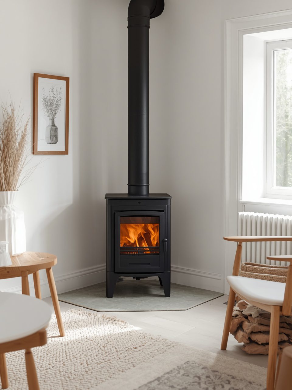 5. Minimalist Wood-Burning Stoves - 12 Scandinavian Fireplace Ideas for Small Homes That Maximize Style and Space