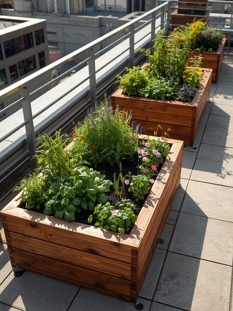 3. Raised Planter Beds - 12 Stunning Rooftop Garden Ideas to Transform Your Space