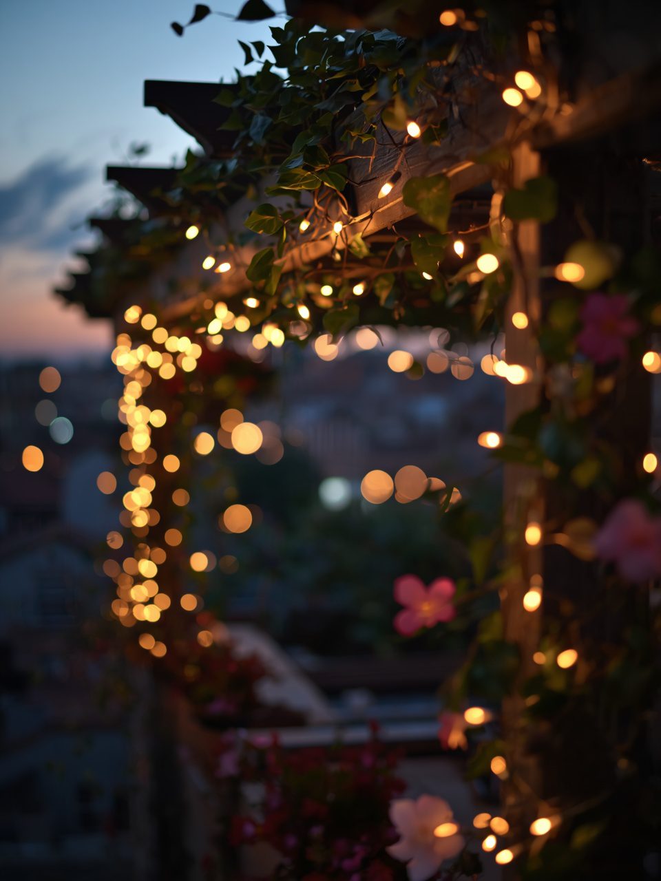 4. Fairy Light Magic - 12 Stunning Rooftop Garden Ideas to Transform Your Space