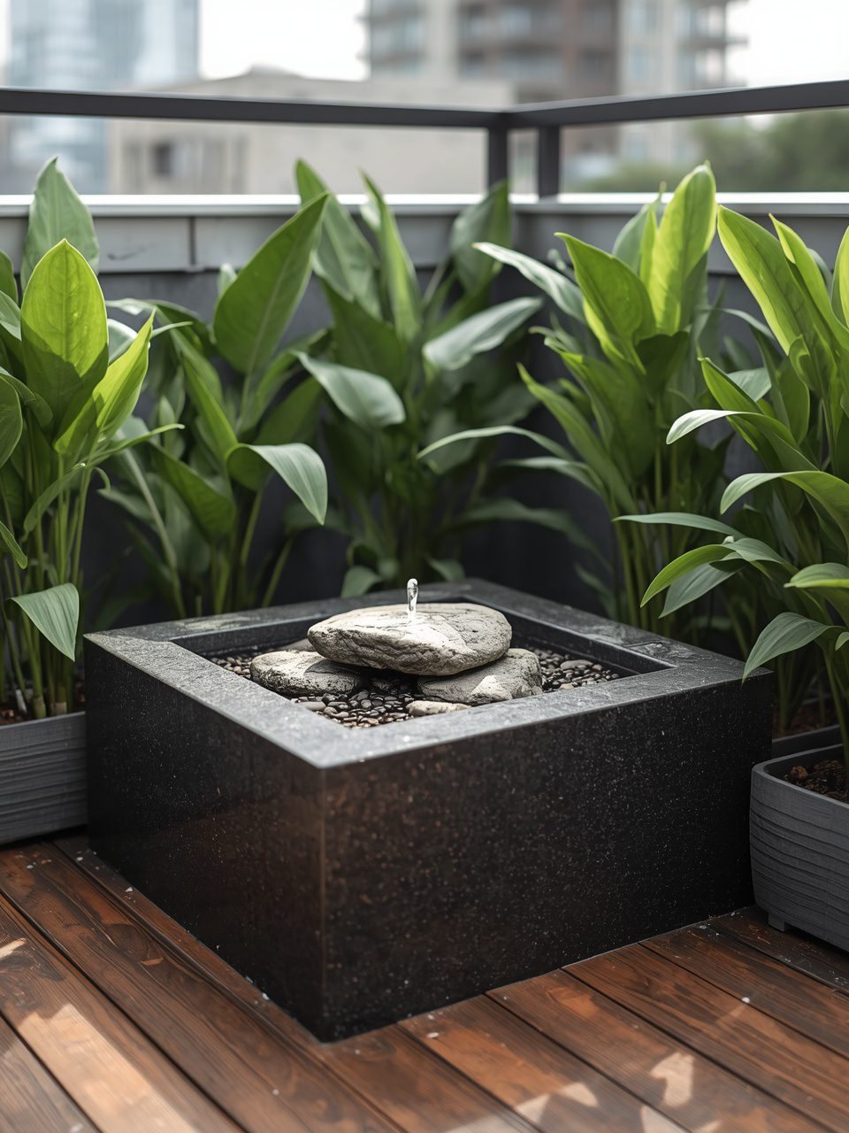 7. Water Feature Zen - 12 Stunning Rooftop Garden Ideas to Transform Your Space
