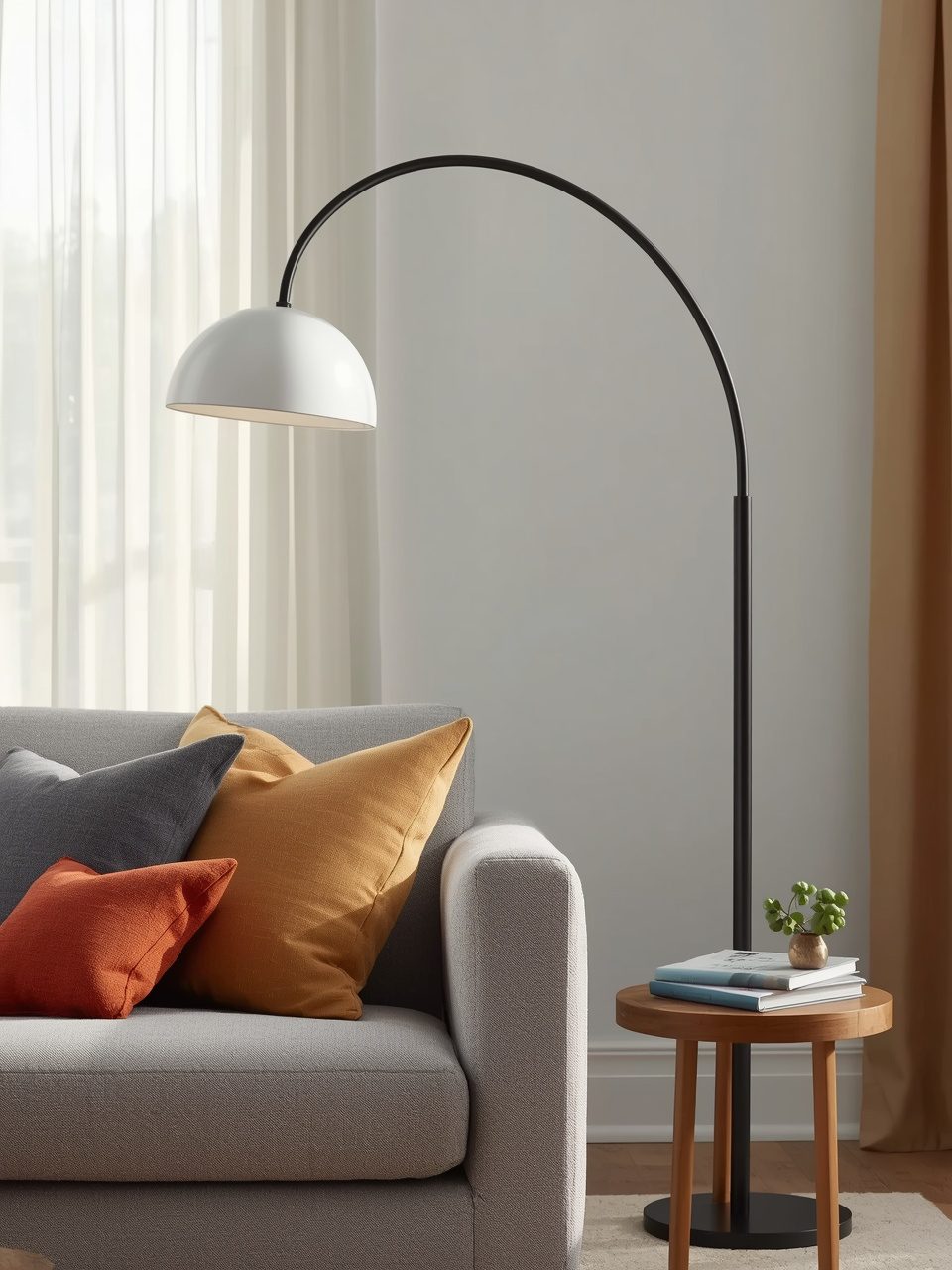 1. Classic Arc Floor Lamp - 14 Living Room Floor Lamp Ideas to Brighten Up Your Space