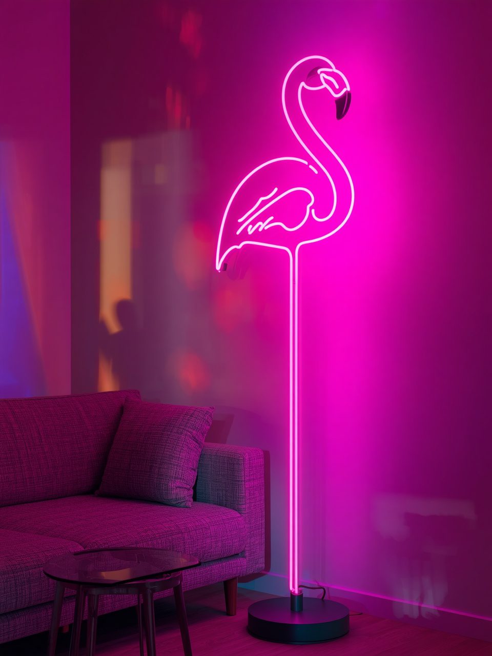 13. LED Neon-Style Floor Lamp - 14 Living Room Floor Lamp Ideas to Brighten Up Your Space