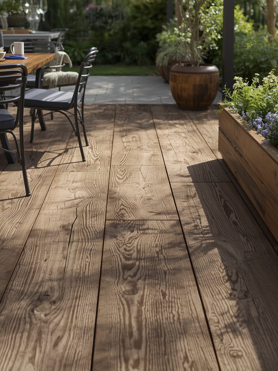10. Pecky Cypress Panels - 15 Budget-Friendly Patio Floor Ideas To Transform Your Outdoor Space