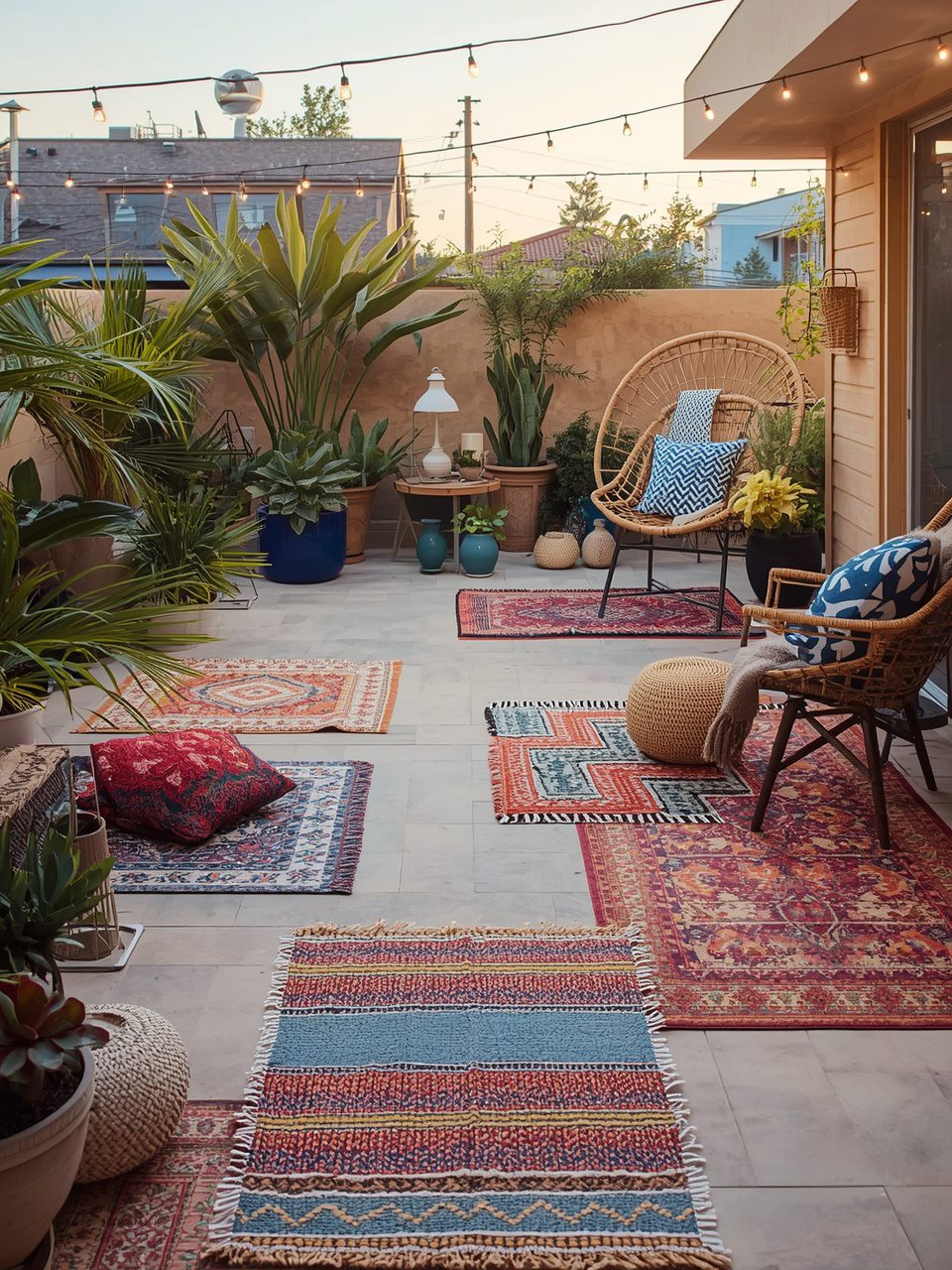 7. Outdoor Rugs Chic - 15 Budget-Friendly Patio Floor Ideas To Transform Your Outdoor Space