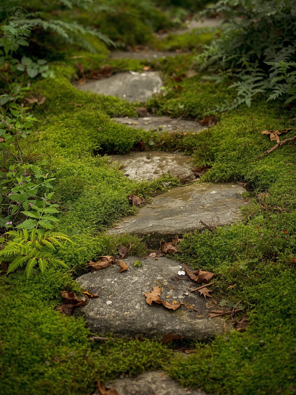 2. Mossy Stone Pathway - 15 Magical Woodland Garden Path Ideas To Transform Your Outdoor Space