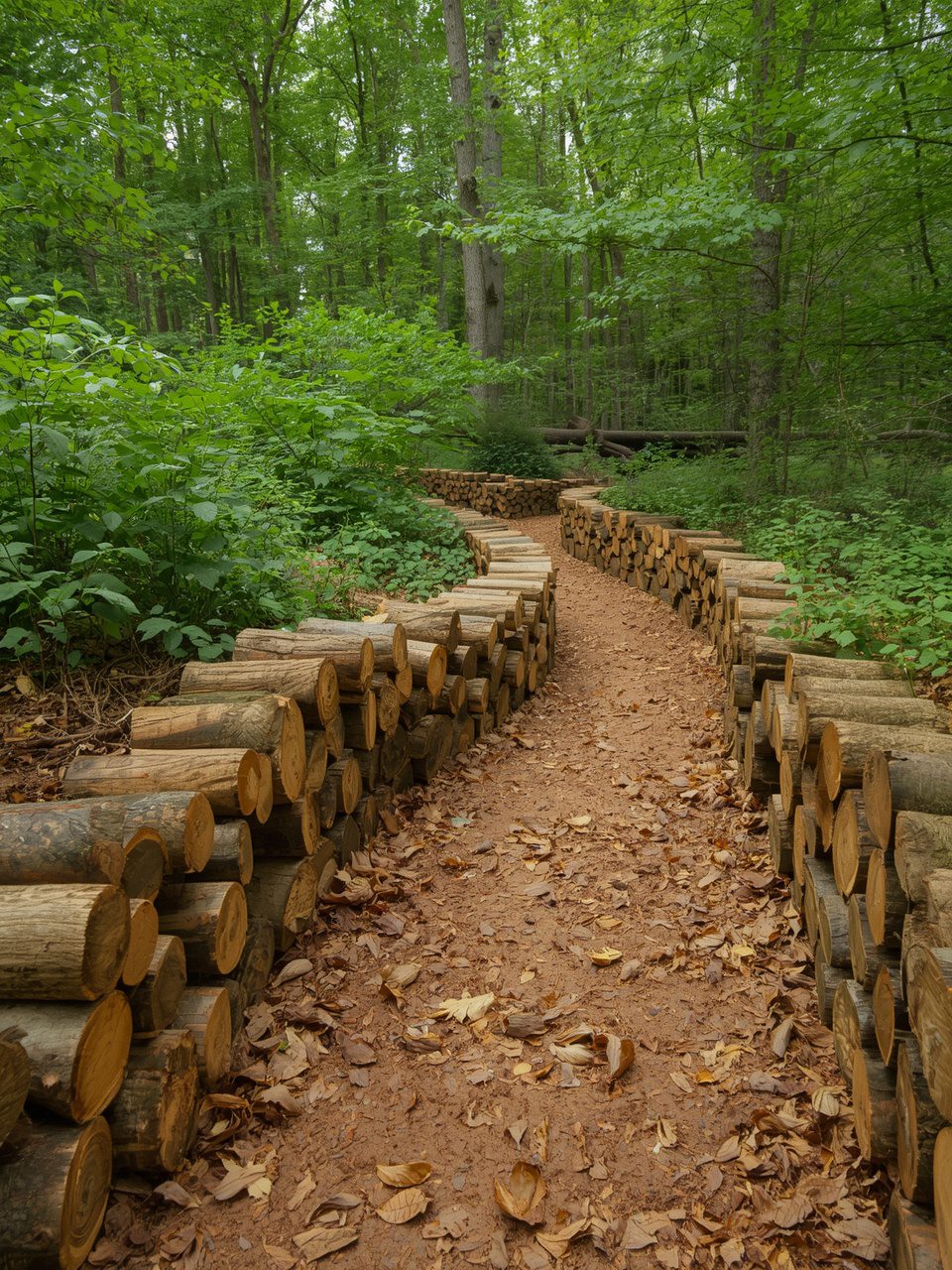 6. Log Edge Borders - 15 Magical Woodland Garden Path Ideas To Transform Your Outdoor Space